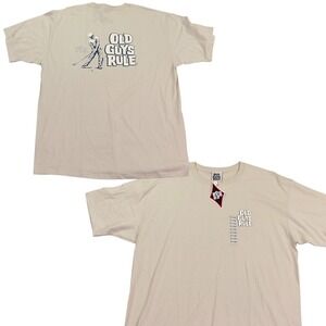 Old Guys Rule Golf "Better I Was" T Shirt XX Large Beige Pre-Shrunk‎ Cotton Mens